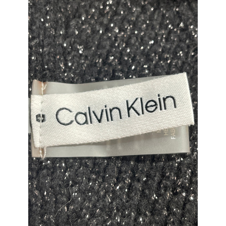 Calvin Klein Black Metallic Knit Winter Snow Shawl Wrap Neck Scarf One Size