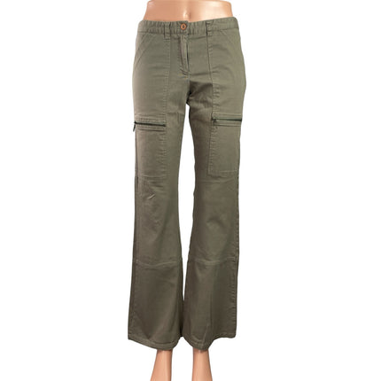 Jaclyn B Women's Gray Denim High Waisted Flared Bootcut Cargo Trousers Pants 5/6