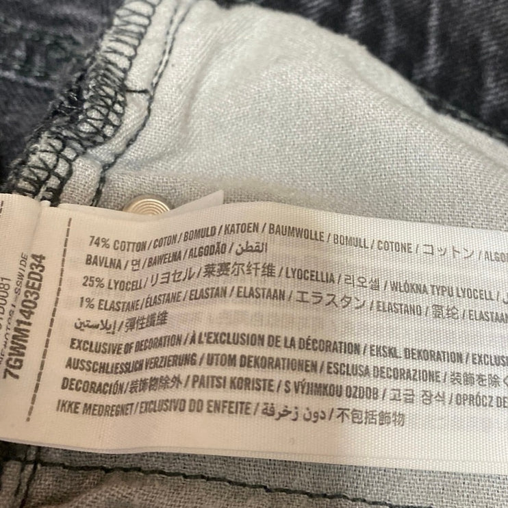 Abercrombie & Fitch Langdon Men's Black Distressed Slim Straight Denim Jeans 30