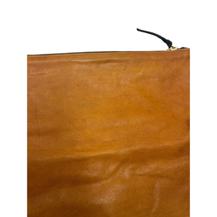 Clare V. Carryall Brown Leather Fold Over Wallet Clutch Purse Pouch Bag W/ Tabs