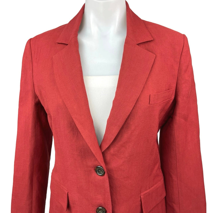 NEW Argent Red Wool Twill Two Button Career Office Business Blazer Coat Jacket 4