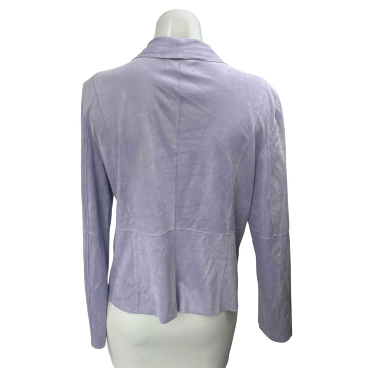 NWT Bagatelle Purple Faux Suede Drape Open Front Long Sleeve Coat Jacket Size L