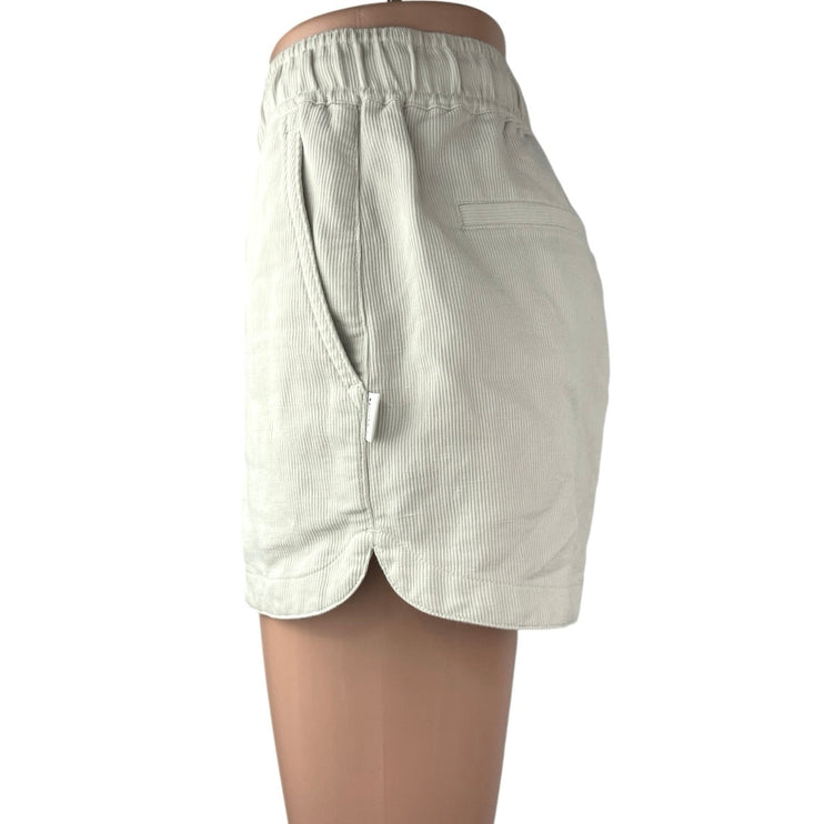 Saturdays NYC Women's White Linen High Waist Elastic Waist Pull On Shorts Sz S