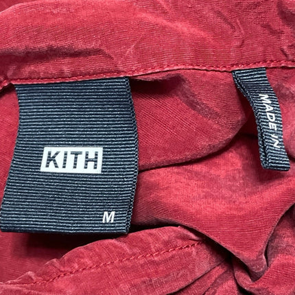 Kith Men's Red Short Sleeve Linen Pocket Casual Button Down Shirt Top Size M