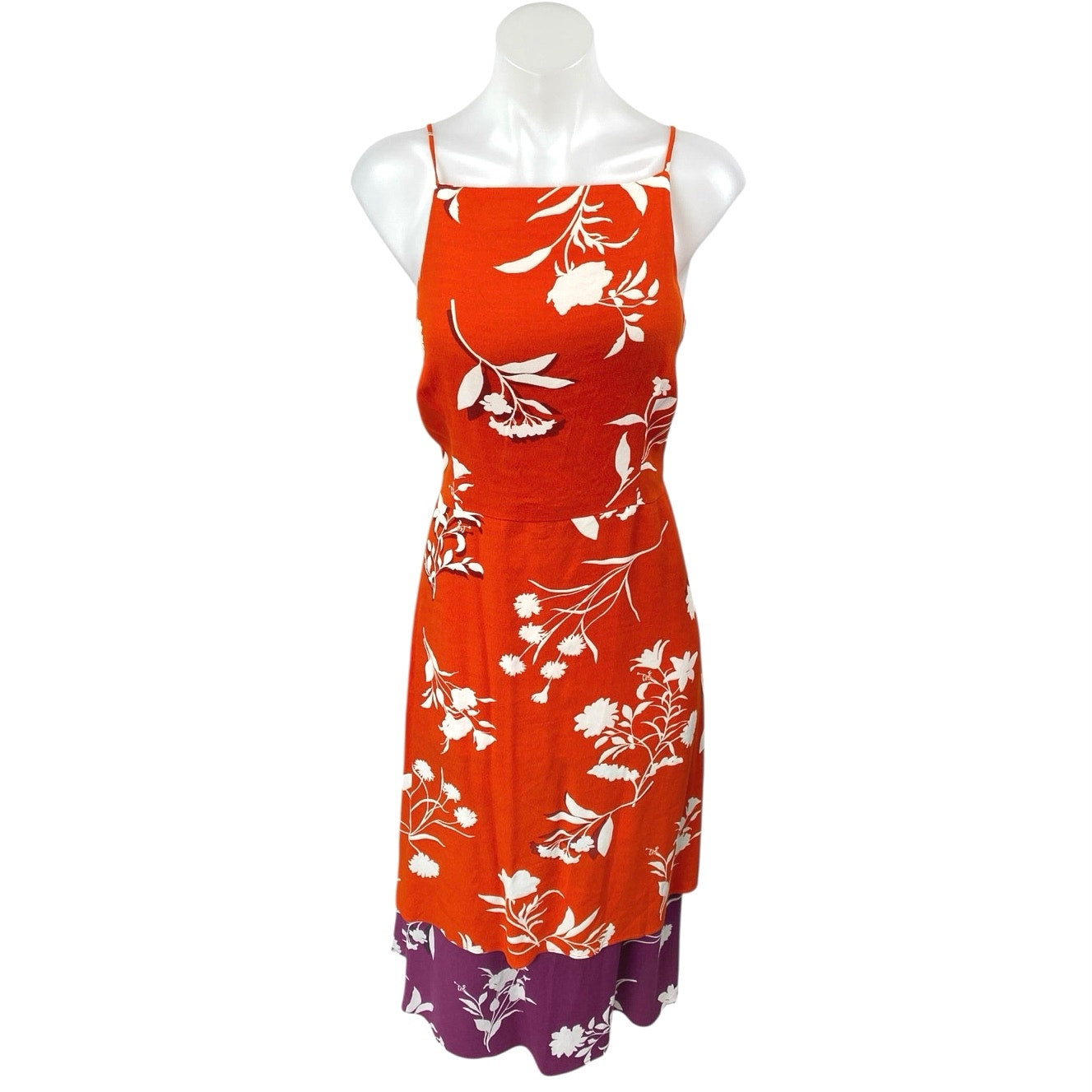 ann taylor red dress Ann Taylor Women's Red Floral Sleeveless Cami Camisole Square Neck Mid –  Brie
