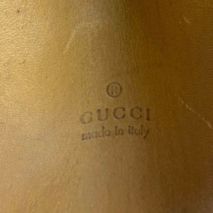 Gucci Women's Gray Green Braided Leather Straps Canvas Tote Shoulder Hand Bag