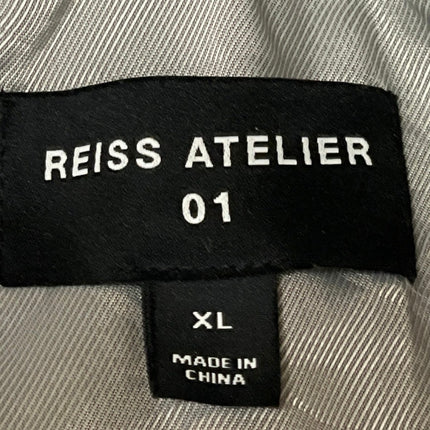 Reiss Atelier Gray Italian Wool Utility Button Down Pocket Shirt Jacket Size XL