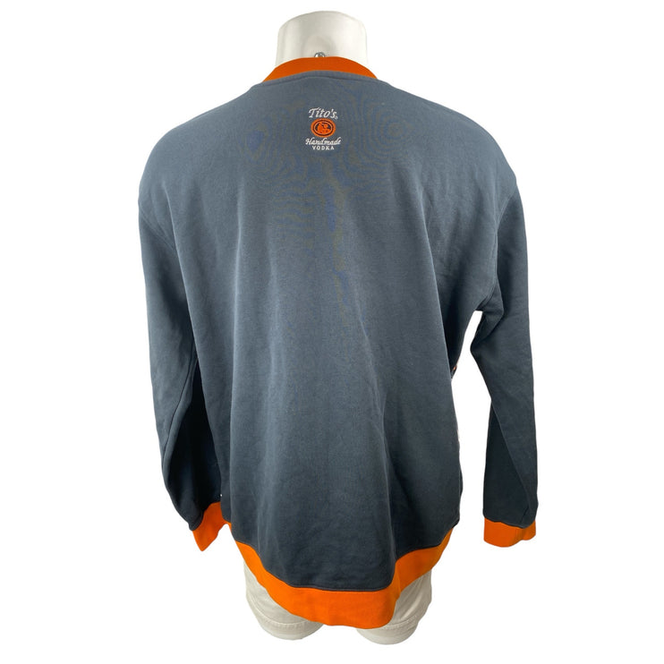 Tito's Handmade Vodka Men's Gray Fair Isle Long Sleeve T Shirt Tee Top Size XL