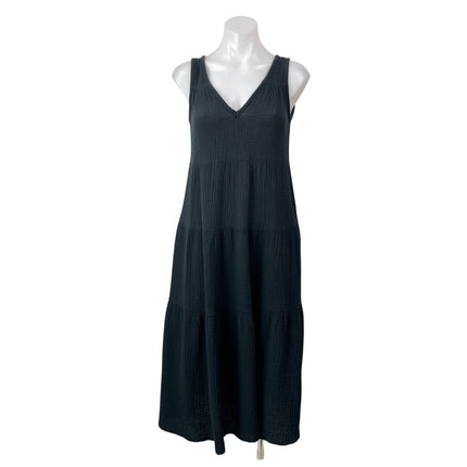 Marine Layer Corrine Women's Black Sleeveless Tiered Cotton Gauze Maxi Dress XS