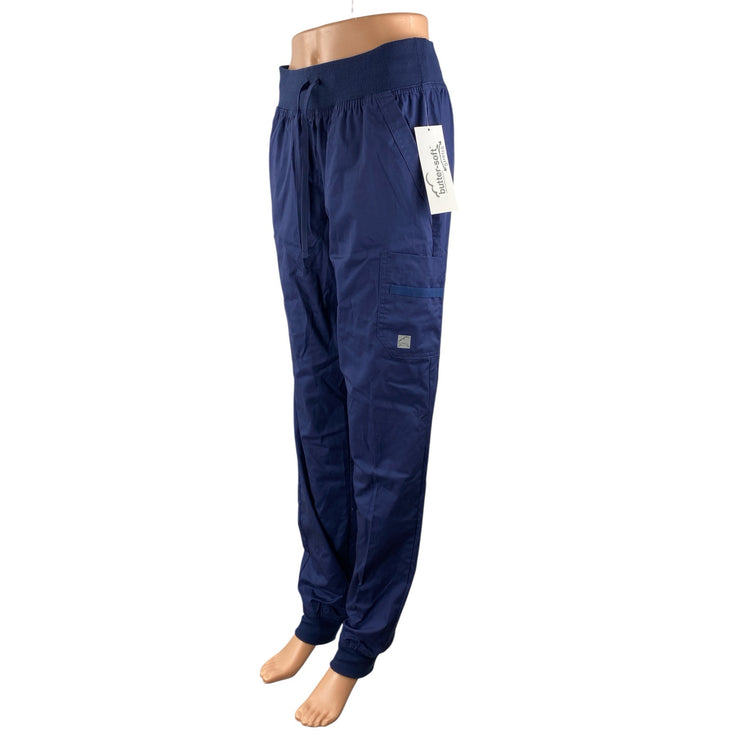 NEW Butter-soft Women's Navy Blue Tapered Leg Cargo Jogger Scrub Pants Size S