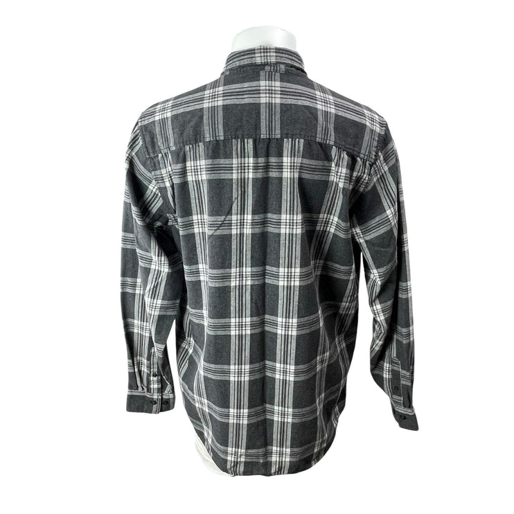 Weatherproof Vintage Mens Black Plaid Long Sleeve Button Down Shirt Top Size XLT