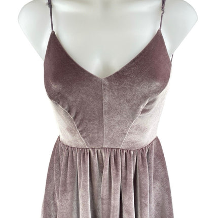 Silence + Noise Purple Velvet Velour Sleeveless Fit & Flare Mini Dress Size XS