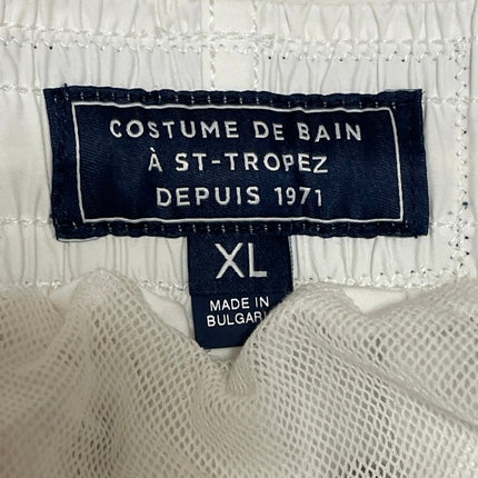 Vilebrequin Men's White Drawstring Mid Rise Swim Trunks Board Shorts Size XL