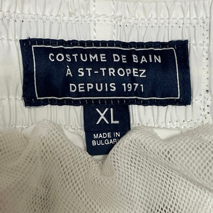 Vilebrequin Men's White Drawstring Mid Rise Swim Trunks Board Shorts Size XL