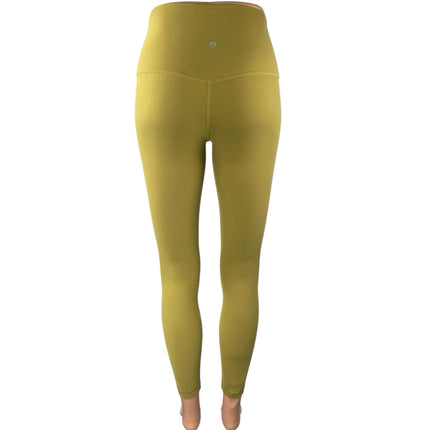 Lululemon Women's Green Mid Rise Yoga Workout Athletic Leggings Pants Size 4