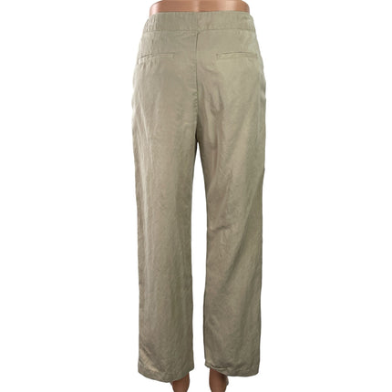 GAP Women's Beige High Waisted Pleated Straight Wide Leg Trouser Pants Size 00