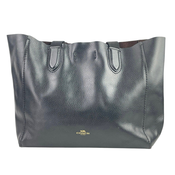 Coach Derby Women's Black Pebbled Leather Shoulder Shopper Tote Handbag Sz OS