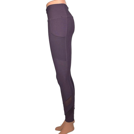 Mondetta Purple Mesh Pockets High Rise Ankle Skinny Pull On Yoga Leggings Size S