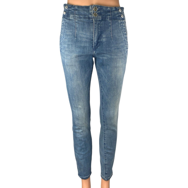 Anthropologie Pilcro Women's Blue High Waisted Skinny Denim Jeans Size 26