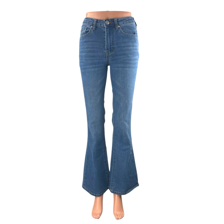 Abound Women's Blue Mid Rise Bell Bottom Bootcut Flare Denim Jeans Pants Size 26