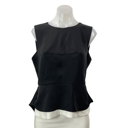 NEW BCBGMAXAZRIA Ariana Women's Black Sleeveless Flared Peplum Blouse Top Size M