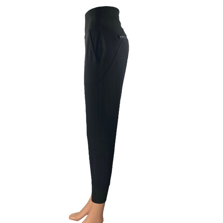 Athleta Black High Waisted Knit Jogger Casual Cropped Athletic Pants Size XXS