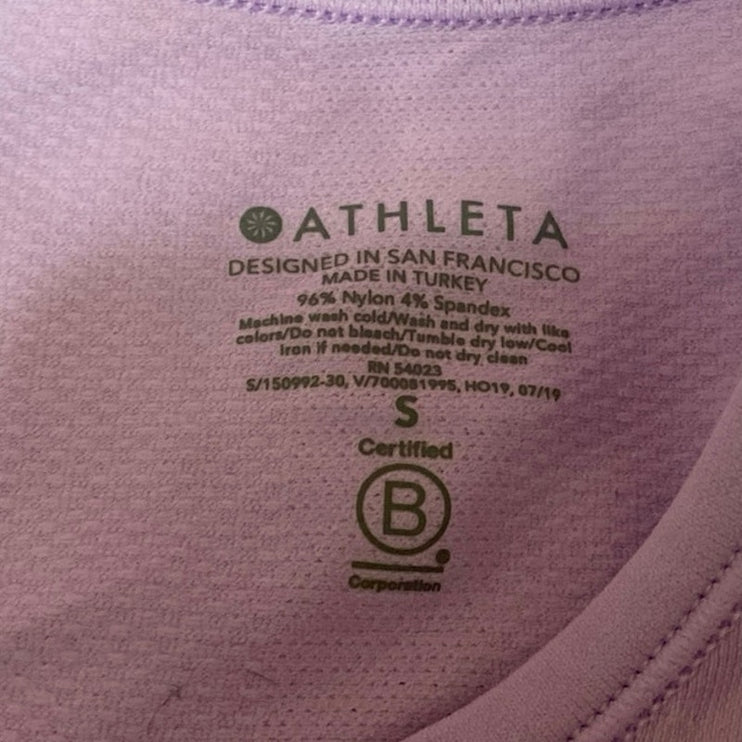 Athleta Womens Purple Crewneck Long Sleeve Activewear Athletic Tee T-shirt Top S