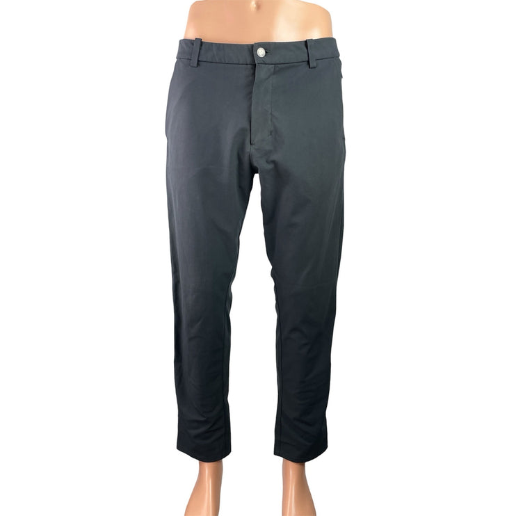 Lululemon Men's Black Mid Rise Straight Leg Casual Ankle Trousers Pants Size 32