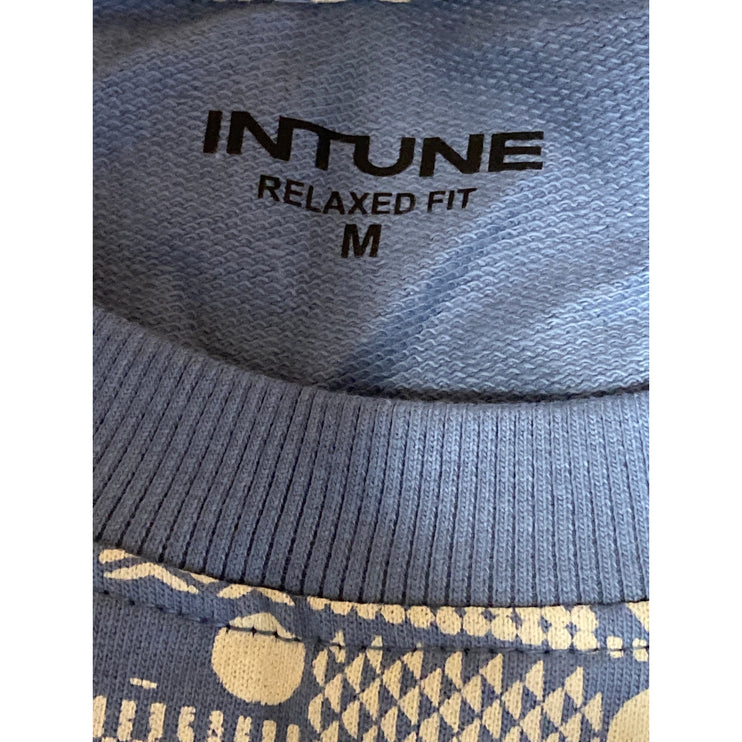 Intune Men's Blue Abstract Geometric Short Sleeve Crew Neck T Shirt Tee Top Sz M