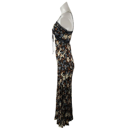 Free People Multicolor Floral Sleeveless Cami Camisole Maxi Bodycon Dress Sz XS