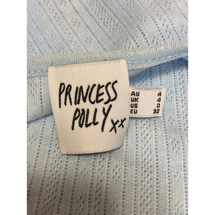 Princess Polly Barbaro Blue Long Sleeve Tie Crop Bolero Cardigan Sweater Top 0