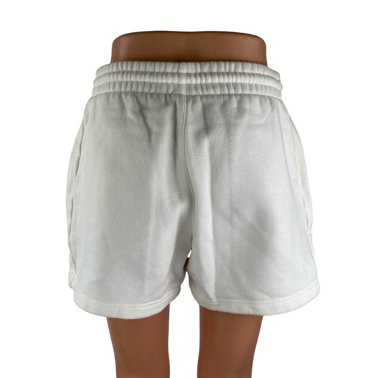 Aritzia TNA Sweatfleece Women's White Boyfriend Fit Lounge Mini Shorts Size S