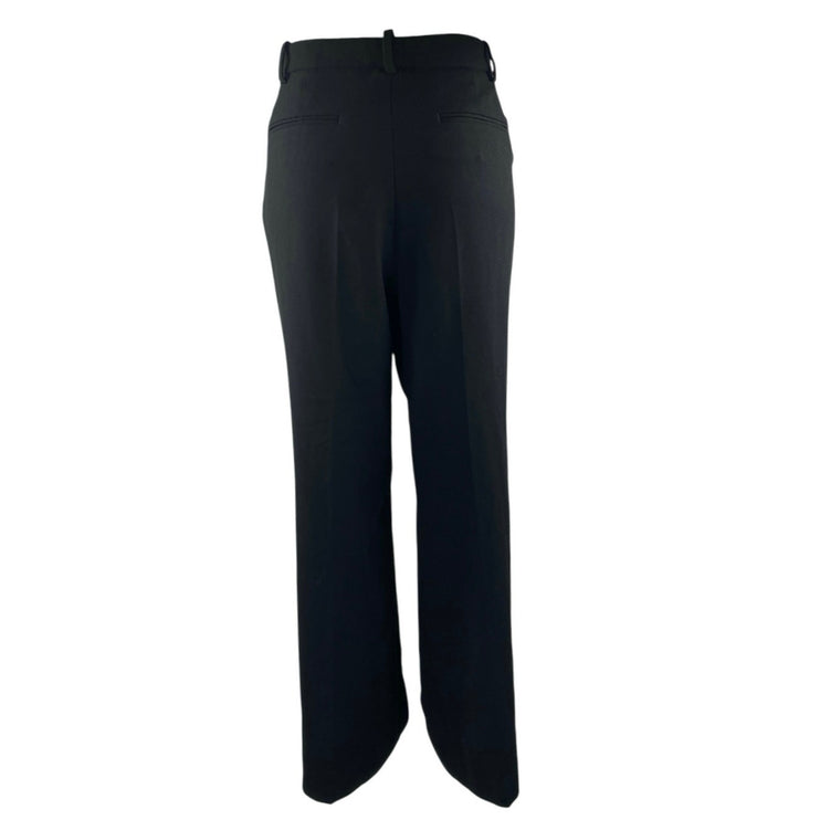 Zara Women's Black High Waisted Straight Leg Career Trousers Dress Pants Size M