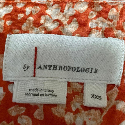 Anthropologie Orange Floral Sleeveless Twist Front Cami Camisole Tank Top Sz XXS