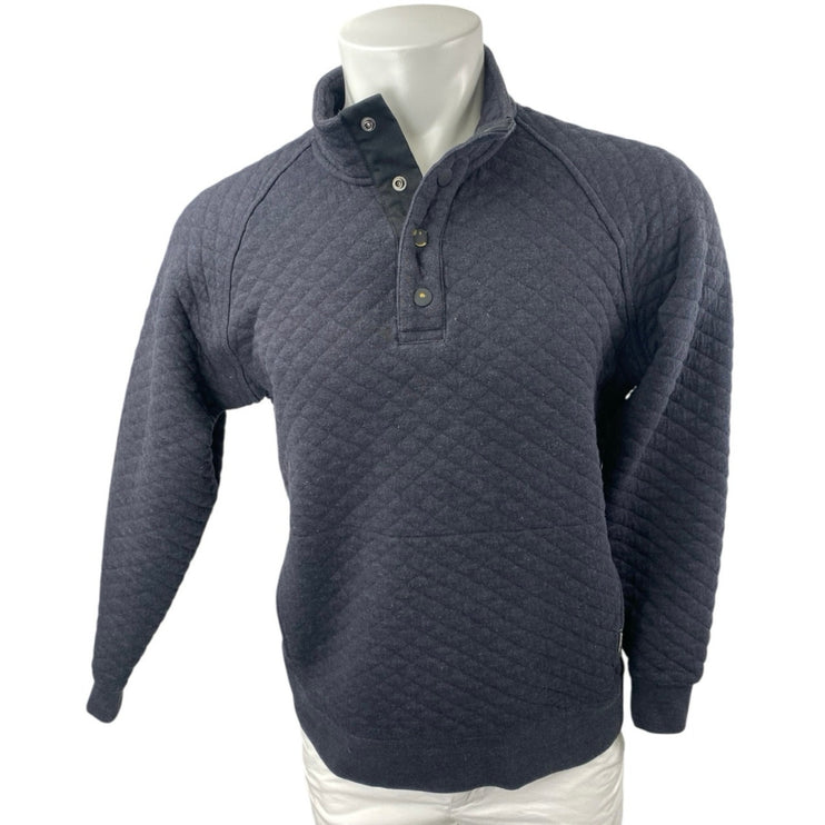 Eddie Bauer Men's Black Quilted Long Sleeve Snap Turtleneck Sweater Top Size S