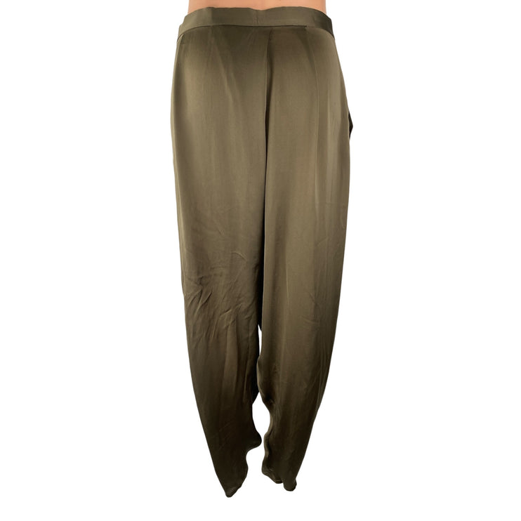 Stella McCartney 100% Silk Pleated Palazzo Wide Leg Trousers Dress Pants Size 6