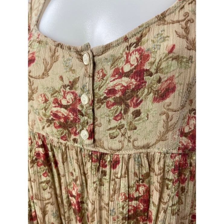 Ralph Lauren Denim & Supply Floral Pleated Long Sleeve Mini A-Line Dress Size XS