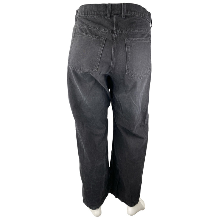 Collusion Women's Black Washed High Waisted Straight Leg Denim Jeans Size 34x32