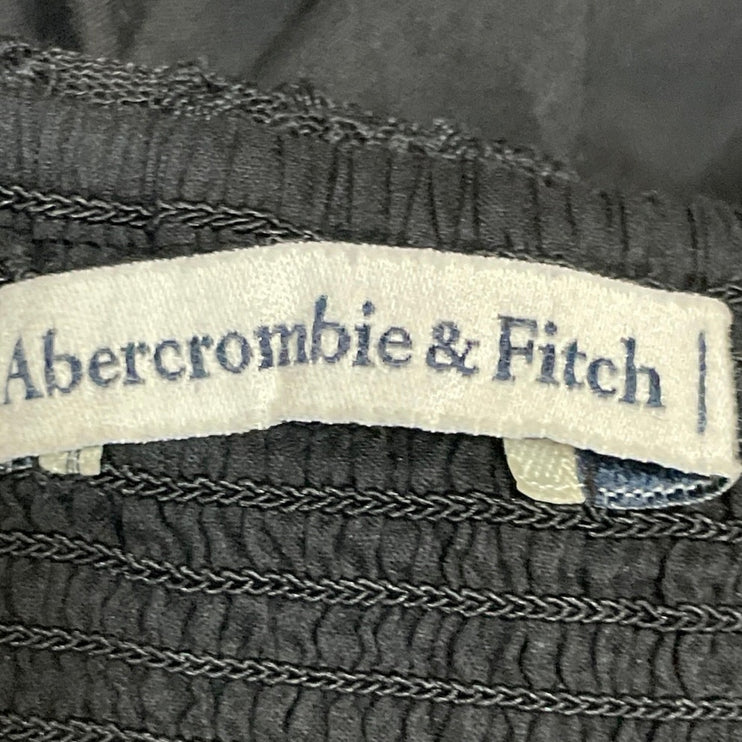 Abercrombie & Fitch Black Sleeveless Embroidered Babydoll Lace Trim Cami Top XL