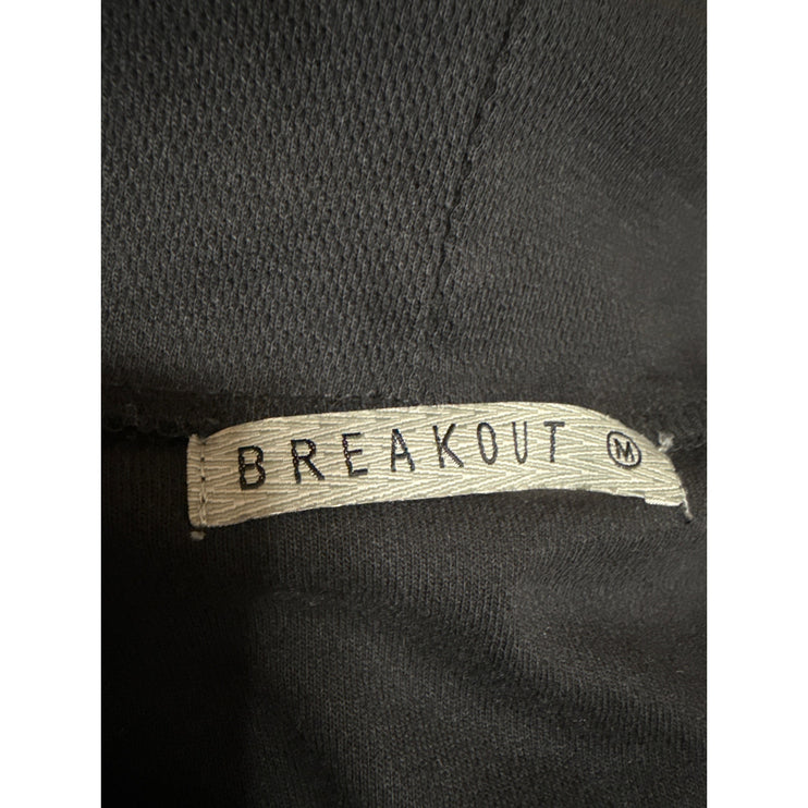 Breakout Black Draped Open Front Long Sleeve Asymmetric Cardigan Sweater Top M