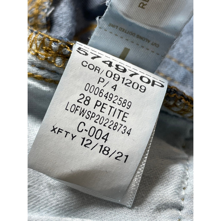 Ann Taylor LOFT Women's Blue Dark Wash Y2k Cropped Skinny Denim Jeans Size 6P