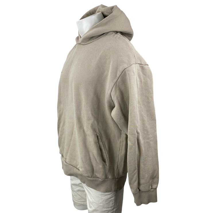 Pangaia Men's Beige Graphic Hooded Long Sleeve Sweater Hoodie Sweatshirt Top L