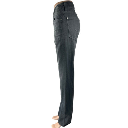 7 For All Mankind Slimmy Women's Black Mid Rise Straight Denim Jeans Pants Sz 30