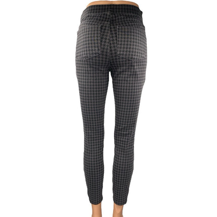 Spanx Gray Houndstooth Checkered High Waist Skinny Trousers Jeans Pants Size S