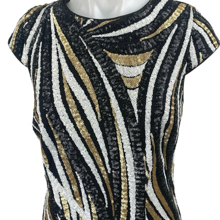 Ryse The Label Multicolor Sequin Short Sleeve Mini Bodycon Sheath Dress Size S