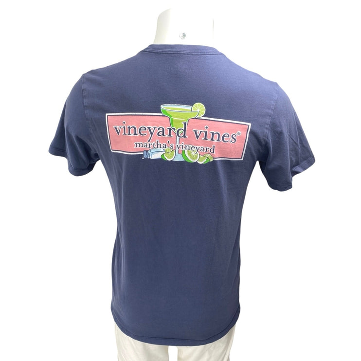 Vineyard Vines Men's Blue Graphic Print Pocket Short Sleeve T Shirt Tee Top Sz S
