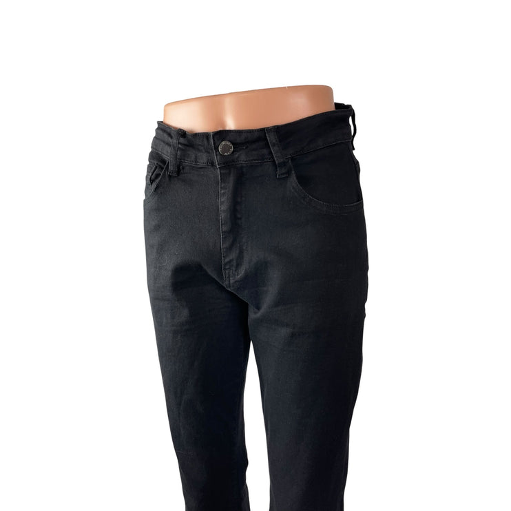Roswear Women's Black High Waisted Slim Fit Flared Bootcut Denim Jeans Size M
