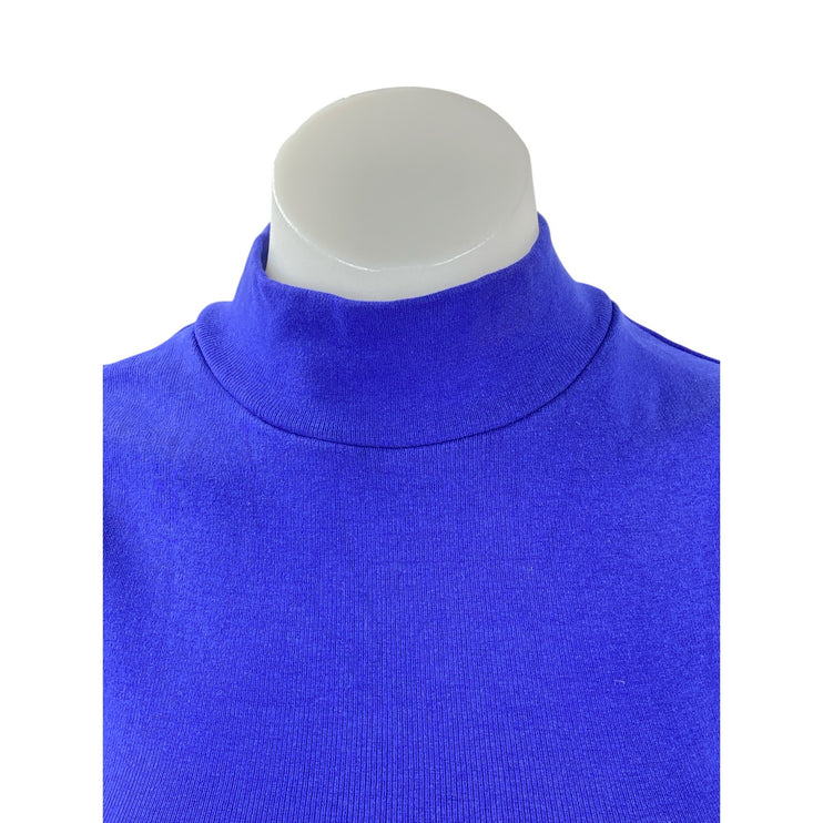 Zara Women's Royal Blue Turtleneck Sleeveless Slim Fit Crop Vest Tank Top Size S