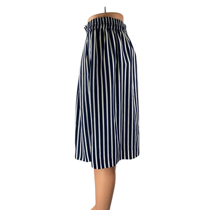 J.Crew Mercantile Women's Blue White Striped High Rise A Line Mini Skirt Size 4
