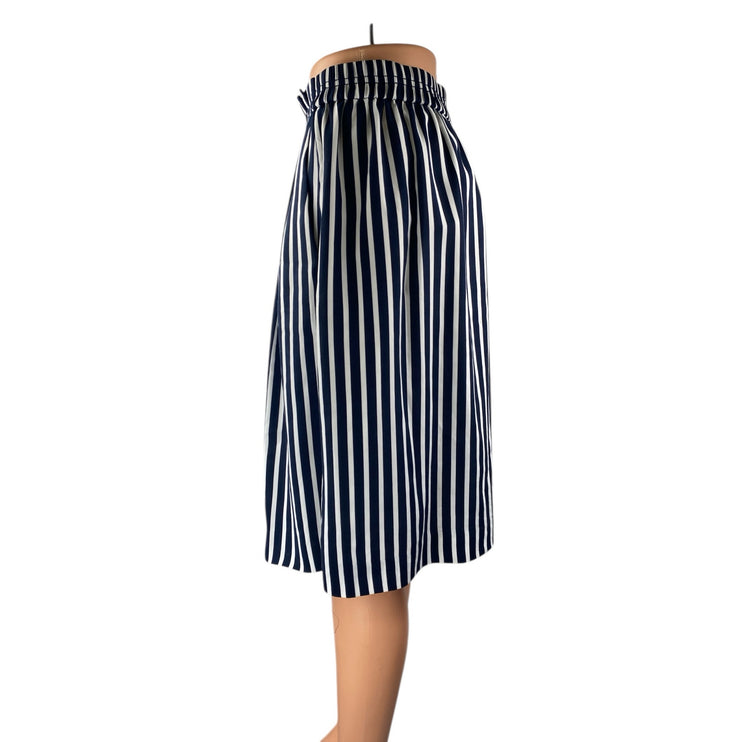 J.Crew Mercantile Women's Blue White Striped High Rise A Line Mini Skirt Size 4
